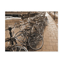 Bike Parking -- Amsterdam in November SEPIA Post Card