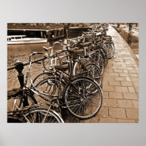 Bike Parking -- Amsterdam in November SEPIA Posters