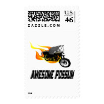 Bike Rider Awesome Possum Postage Stamps