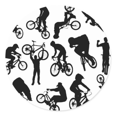 bike-riders round sticker by CreativeColours