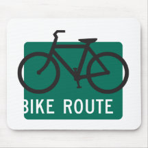 Bike Route-Blk Mouse Pad