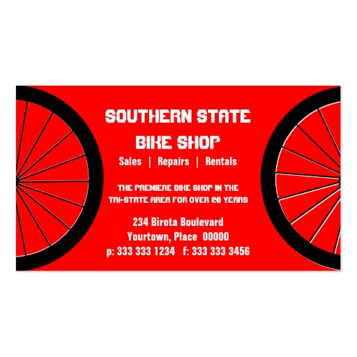 Bike Shop Business Card (front side)