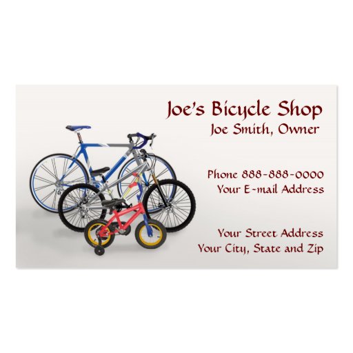 Bike Shop Owner Business Card (front side)