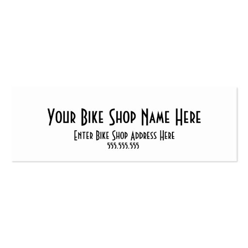 Bike Shop Spokes Business Card (back side)