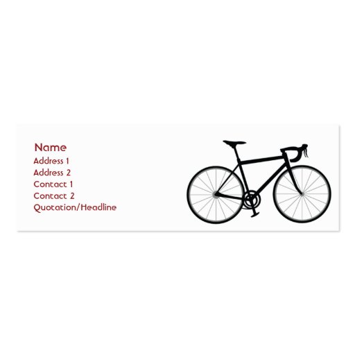 Bike - Skinny Business Card Templates (front side)