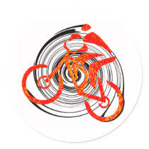 Bike Sun Trancer Round Sticker