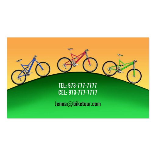 Bike Tour Business Cards (back side)