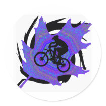 Bike Triple Mines Round Stickers