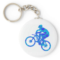 Bike Turquoise Flasher Key Chains