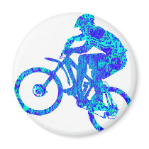 Bike Turquoise Flasher Refrigerator Magnet