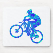 Bike Turquoise Flasher Mouse Pads