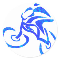 Bike Wind Bender Round Stickers
