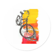 Bike With Orange Color stickers by studio236 Bike With Orange Color stickers