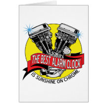 Biker Alarm Clock Card