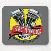 Biker Alarm Clock Mouse Mats