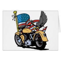 Biker American Eagle Greeting Card
