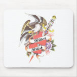 biker and bitch mouse pad