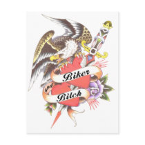 biker and bitch post card