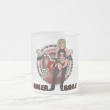 Biker Babe - Frosted Glass Mug