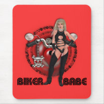 Biker Babe - Mousepad