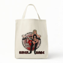 Biker Babe - Organic Grocery Tote Bag