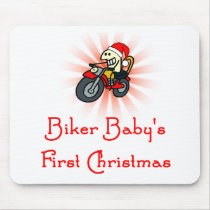 Biker Baby 1st Christmas Mousepad