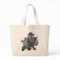 Biker Bird Tote Bags