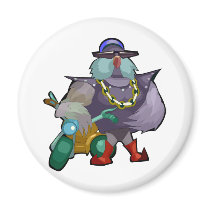 Biker Bird Magnet