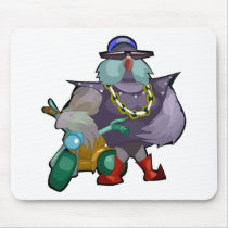 Biker Bird Mouse Pads