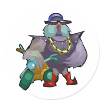 Biker Bird Sticker
