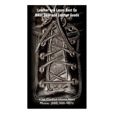 Biker Boots - Leather and Laces Business Card by CountryCorner