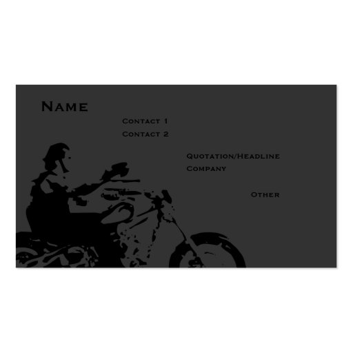 Biker Business Card Template (front side)