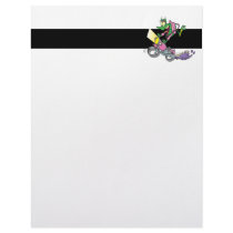 biker chick froggy frog animal cartoon personalized letterhead