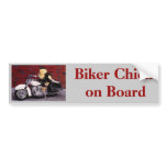 Biker Chick on Board Bumper Stickers