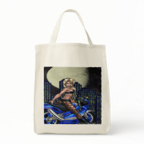 Biker Chick - Organic Grocery Tote Bag