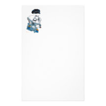 Biker Chick White Poodle Stationery