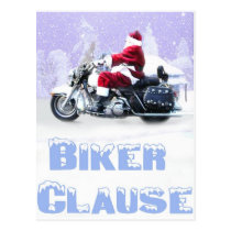 biker clause postcards