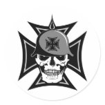 Biker Cross Round Sticker