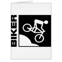 biker cyclist bike mtb mountainbike downhill greeting card