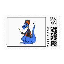 Biker Dragon Postage Stamp