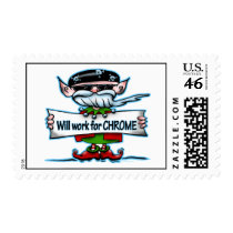 Biker Elf postage stamp