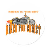 Biker For Christ Round Sticker