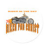 Biker For Christ Round Sticker