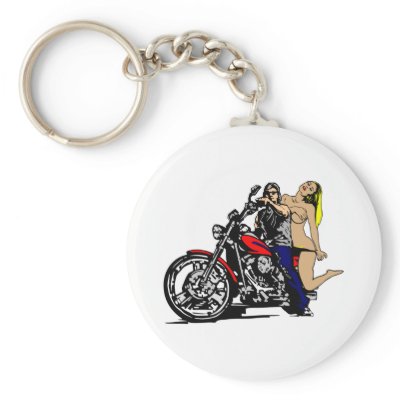 Biker Girl1 Key Chain by WhiteTiger_LLC