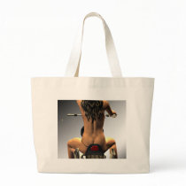 Biker girl tote bag