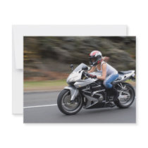 Biker Girl Photo Personalized Announcement