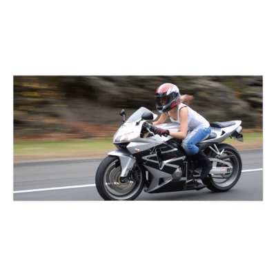 Biker Girl Photo Photo Cards by graficallyminded