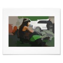 Biker girl photo art