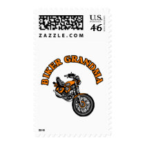 BIKER GRANDMA POSTAGE STAMPS