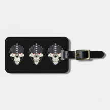 Biker Helmet Skull design for Motorcycle Riders Bag Tag